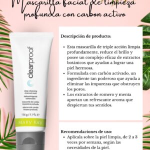 Mascarilla facial de limpieza profunda con carbon activo