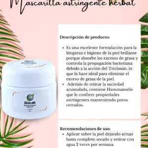 Mascarilla astringente herbal