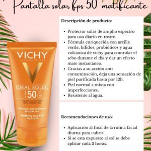 Pantalla solar fps 50 matificante